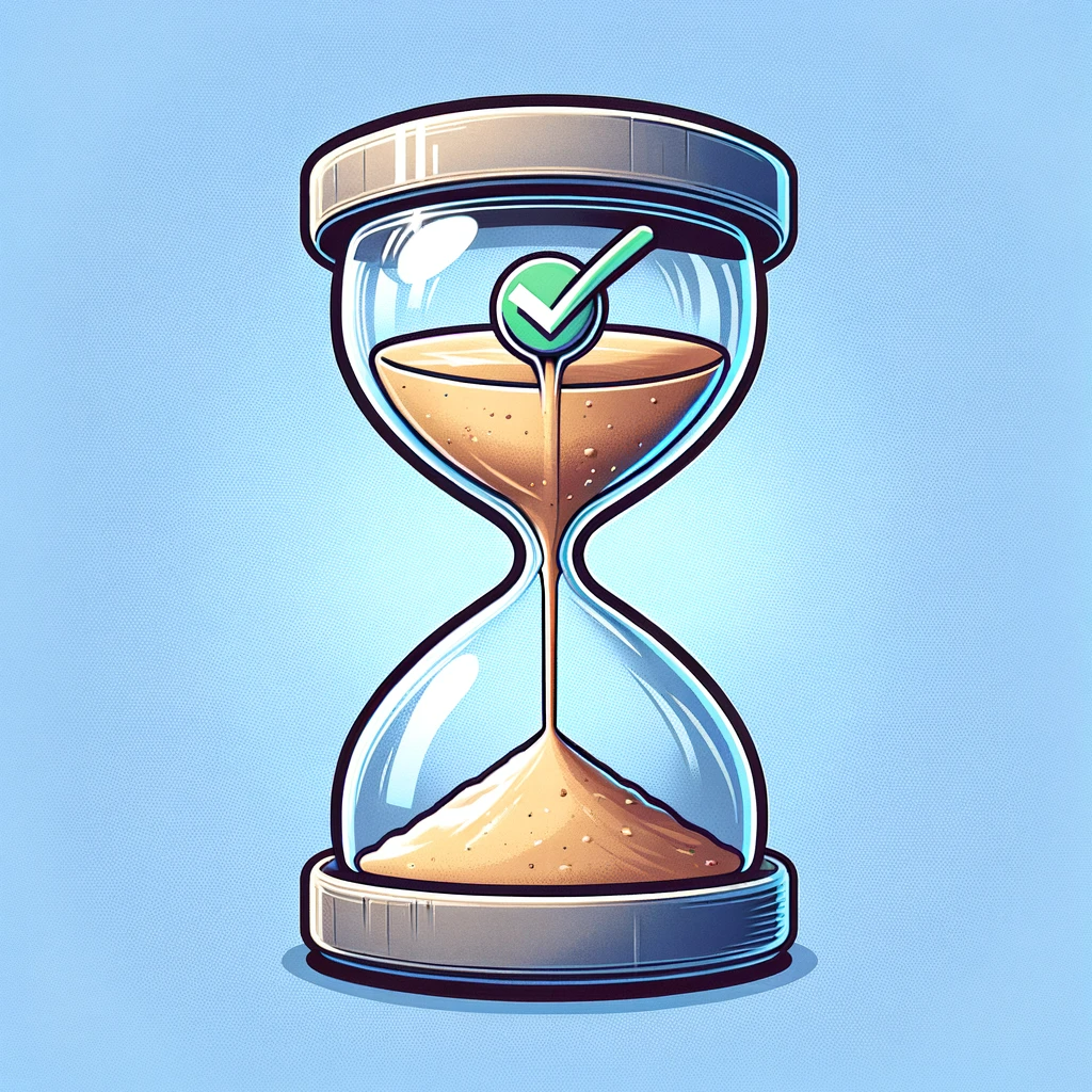 Sablier symbolisant la règle des deux minutes pour vaincre la procrastination et initier des actions