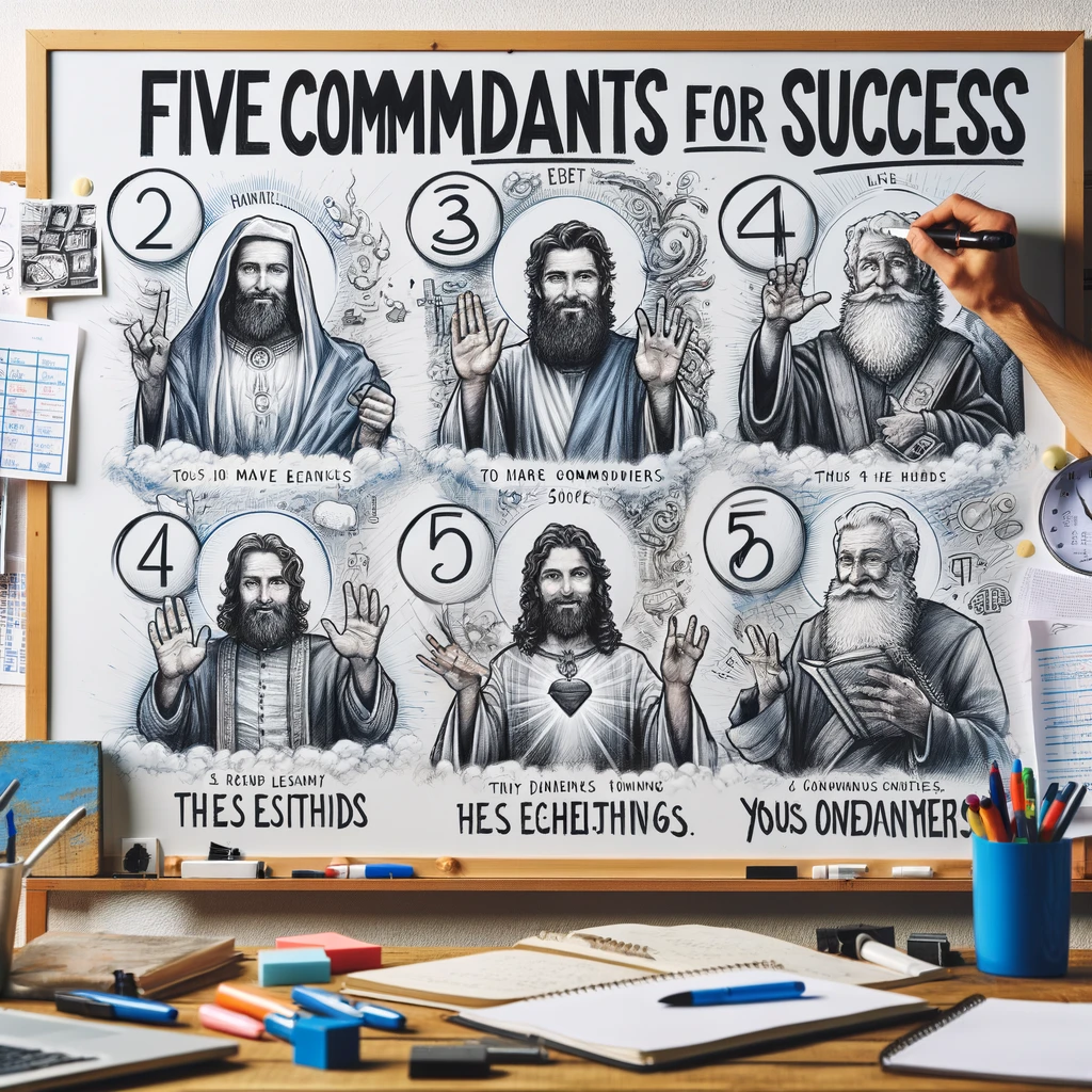  Cinq commandements pour le succès sur un tableau blanc